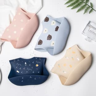 Cross-border Baby Eating Waterproof Bib Silicone Ultra-Soft Feeding Bib Kids Bib Infant 3D Drool Bib