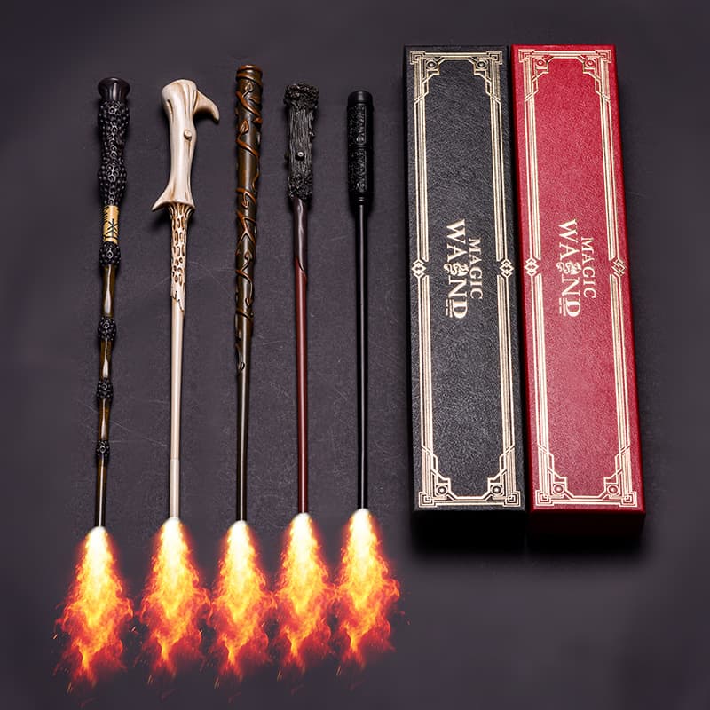 Harry Fire-Breathing Wand with Flame Effect, Castable Spells, Safe Interactive Magic Prop, Summer Gift