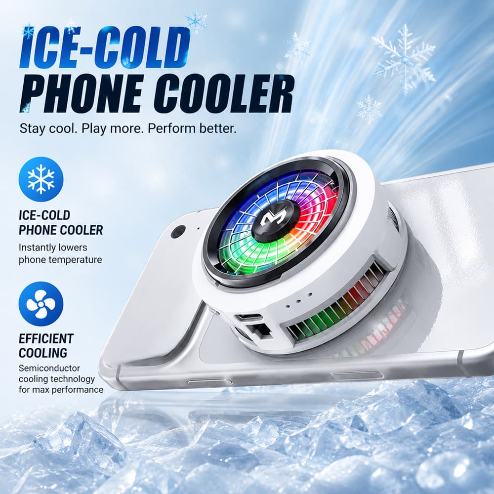 MEMO CX20 semiconductor mobile phone radiator, powerful cooling power digital display, magnetic back clip two-in-one