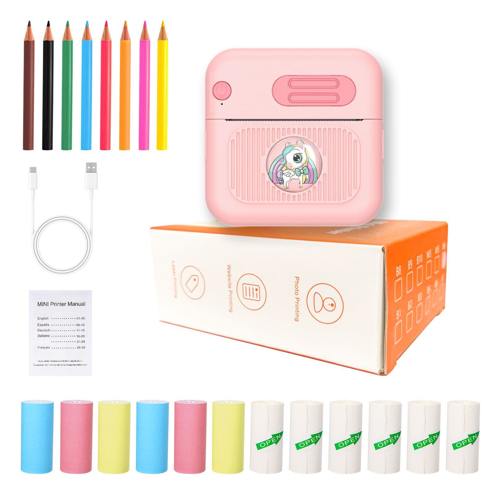 Hot-Selling Student Mistake Correction Bluetooth Photo Thermal Pocket Printer DIY Journal Storage Label Cross-Border Direct Supply