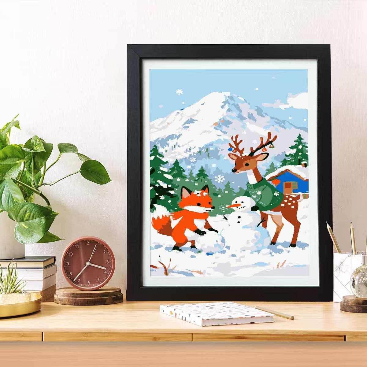 New cross-border digital oil painting for students and children, DIY crafts, toys, gifts, Christmas style, Amazon decorative painting