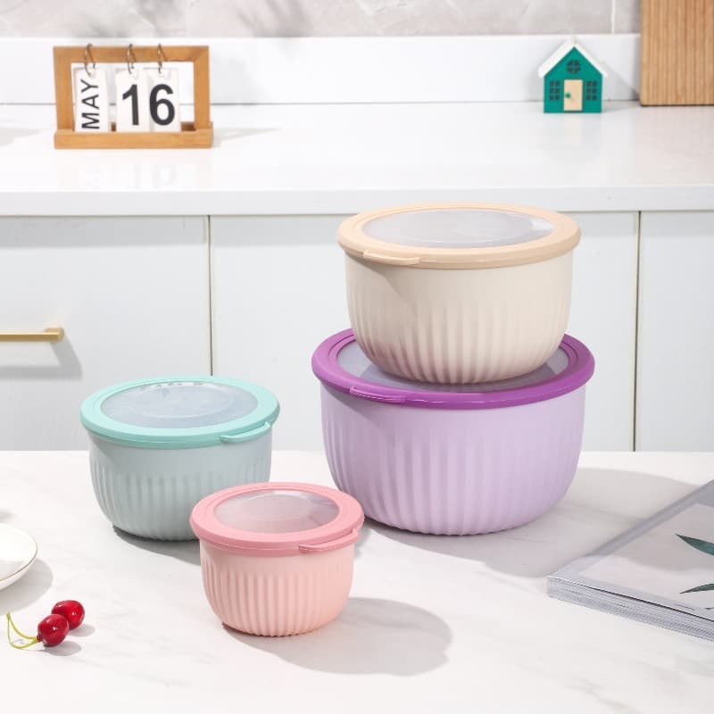 Cross-border 4-piece set of popular export-quality sealed food storage containers, plastic lunch boxes with lids, tall refrigerator storage boxes.