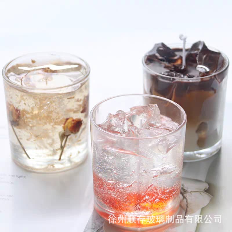 Wholesale aromatherapy glass cups, empty cups, thickened transparent simple candle holders, DIY candle cups, household candle glass containers