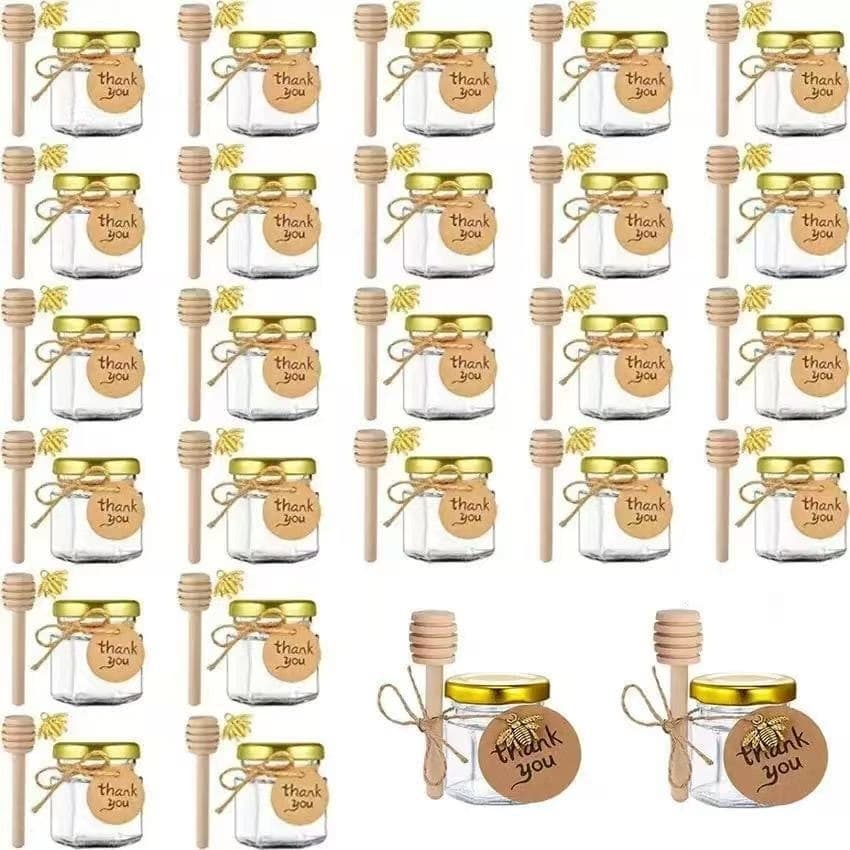 Amazon Sealed 45 Hexagonal Glass Honey Jar Jam Jar Chili Sauce Jar Wedding Honey Dispensing Jar