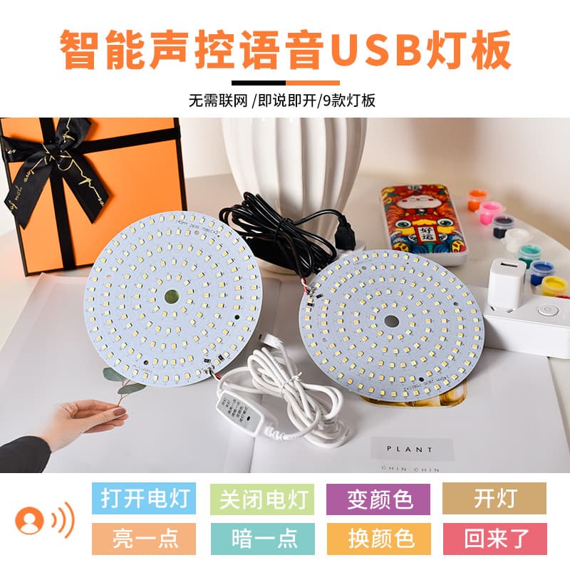 LED intelligent voice voice controlled lamp USB dimming and color adjustment 5W6W10W12W14W30W obedient lamp cord length 2