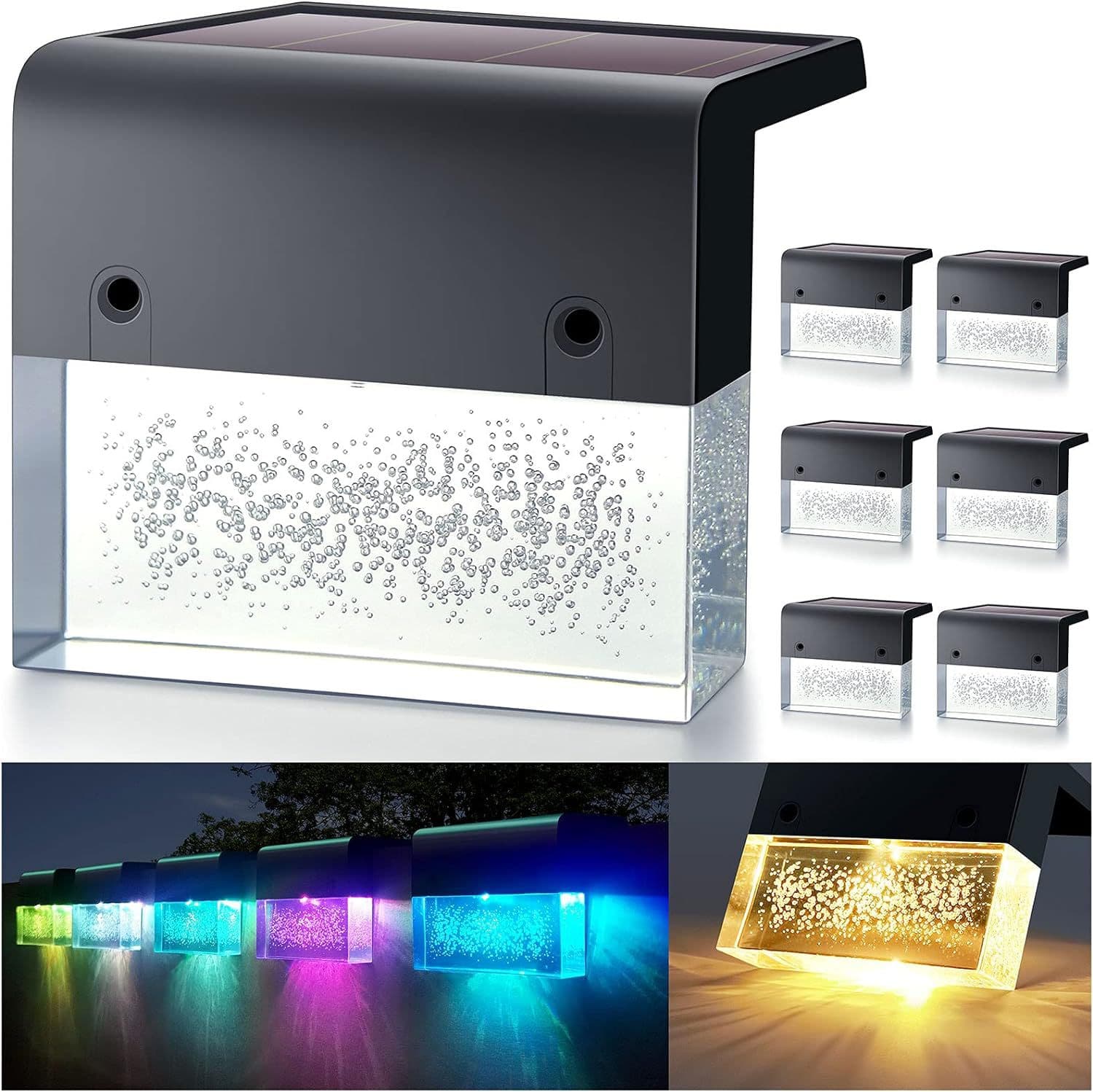 Cross-border 0 electricity bill solar color bubble light step light step light outdoor garden layout decorative atmosphere light