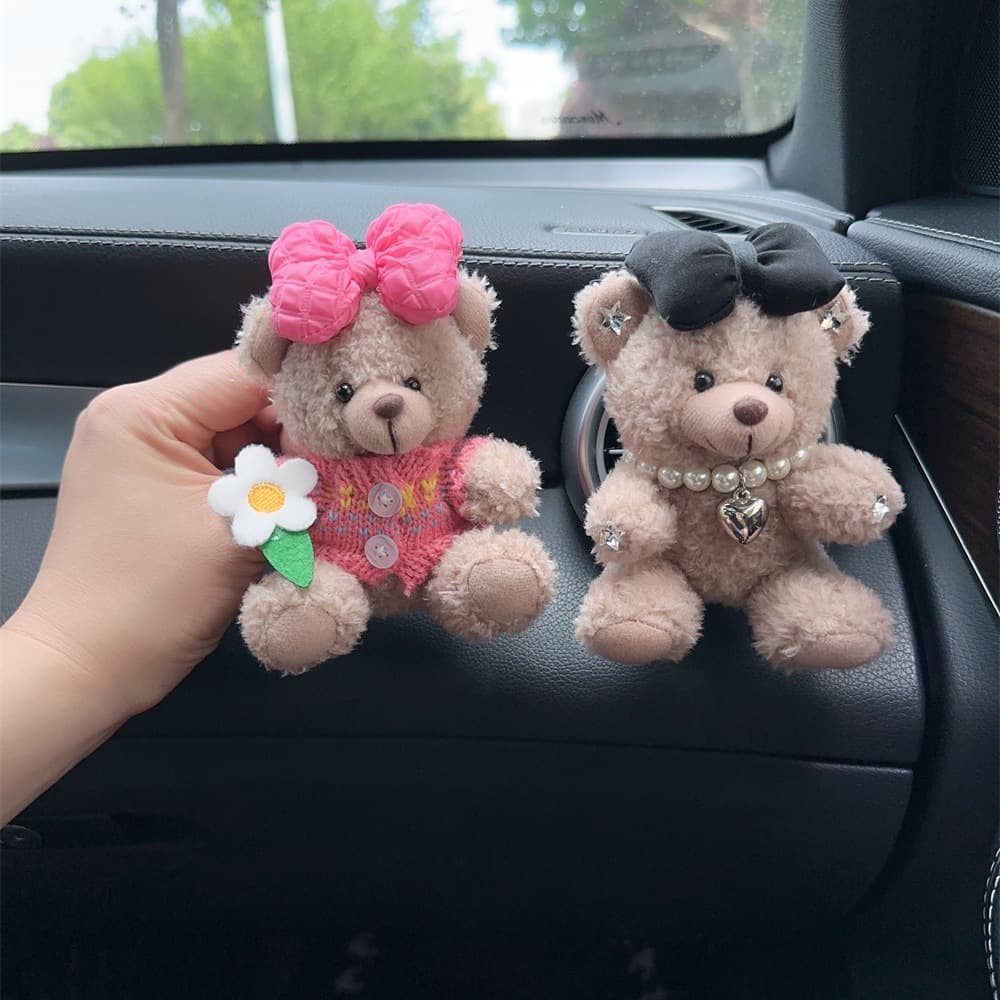 Car Vent Clip Air Freshener, Cute Plush Bear Car Decoration, Light Fragrance