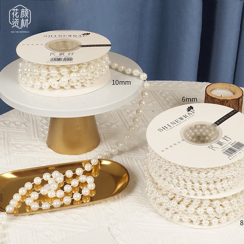 DIY materials beaded jewelry accessories imitation pearl color ins pearl necklace bouquet connected beads floral flowers