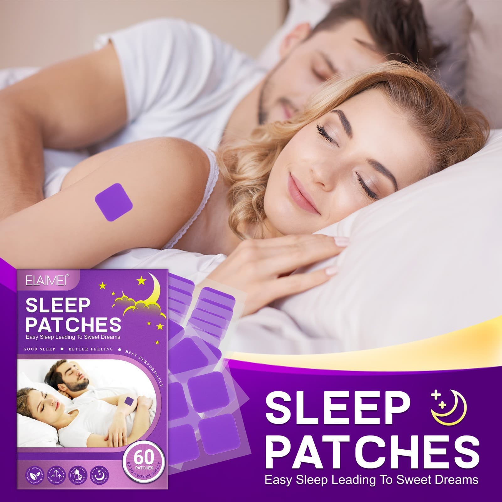 Cross-border ELAIMEI Sleep Patch Melatonin Sleep Vitamin Patch Improve Sleep Quality Press Patch