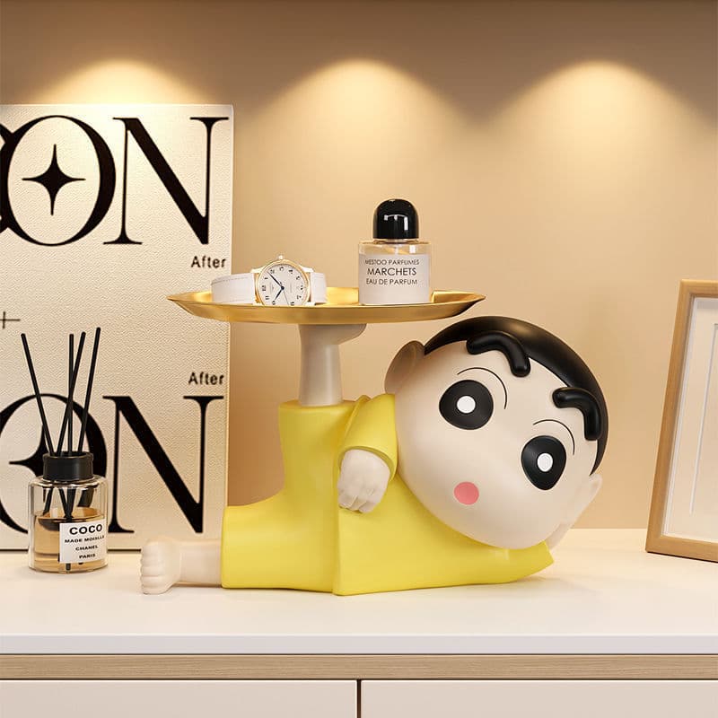 Tray-style Crayon Shin-chan Entryway Key Holder Ornament for Shoe Cabinet, Living Room Home Decor, Housewarming Gift