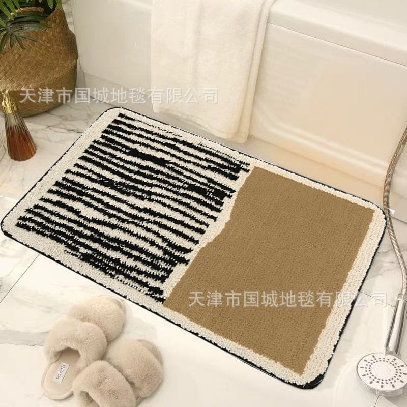 Cross-border minimalist faux cashmere rug, water-absorbing anti-slip doormat for home, easy to clean, Temu wholesale
