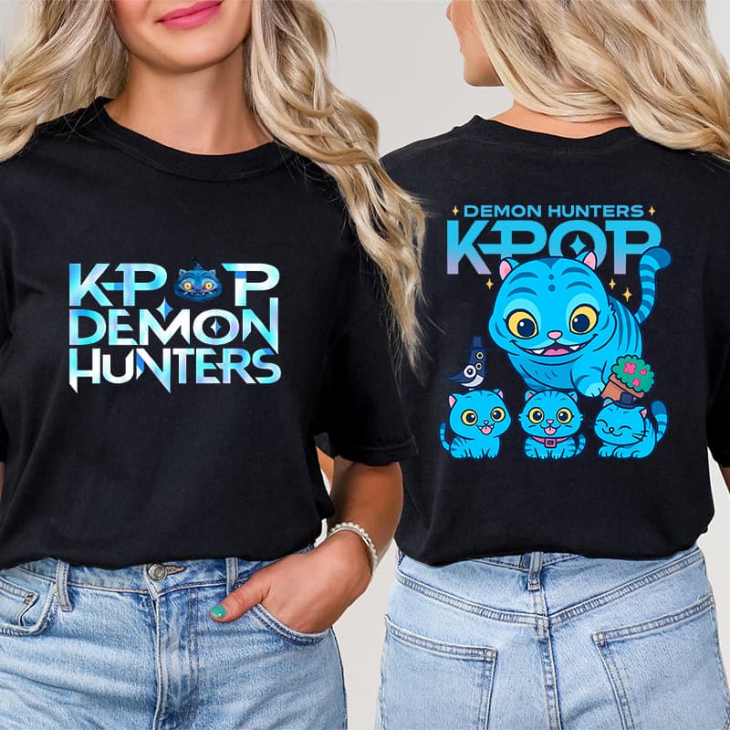Kpop Korean Wave Demon Hunter Girl Group Tiger Print T-Shirt Loose Short Sleeve European Size Milk Silk Casual Top 0925-7