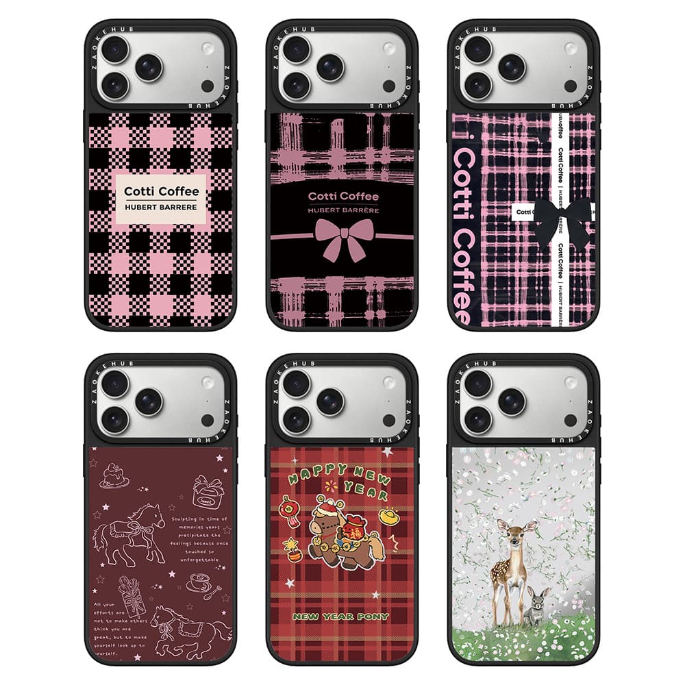 Black Pink Bow Pony Forest Deer Rabbit Mirror Phone Case for iPhone 17 Pro Max Apple 16