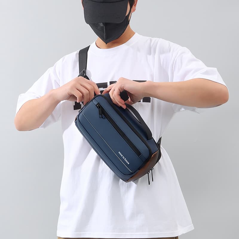 New Trendy Chest Bag for Men Crossbody Sling Bag Casual Sports Outdoor Large Capacity Waist Pack Shoulder Backpack