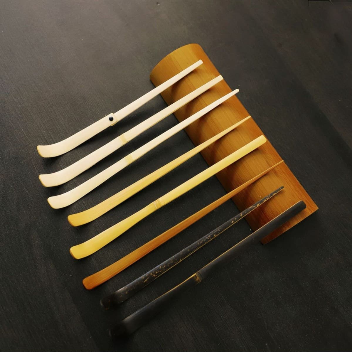 Linhong Bamboo Cross-border Matcha Tea Set, Instagram-style Matcha Spoon, White Bamboo Tea Scoop, Charred Purple Bamboo Tea Scoop, Factory Direct