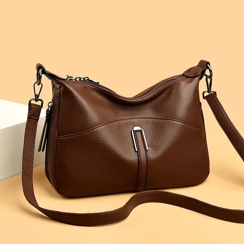 Women's Bag Soft Leather Simple Elegant Women's Shoulder Bag Large Capacity Trendy Mother Bag Premium Texture Versatile Crossbody Bag