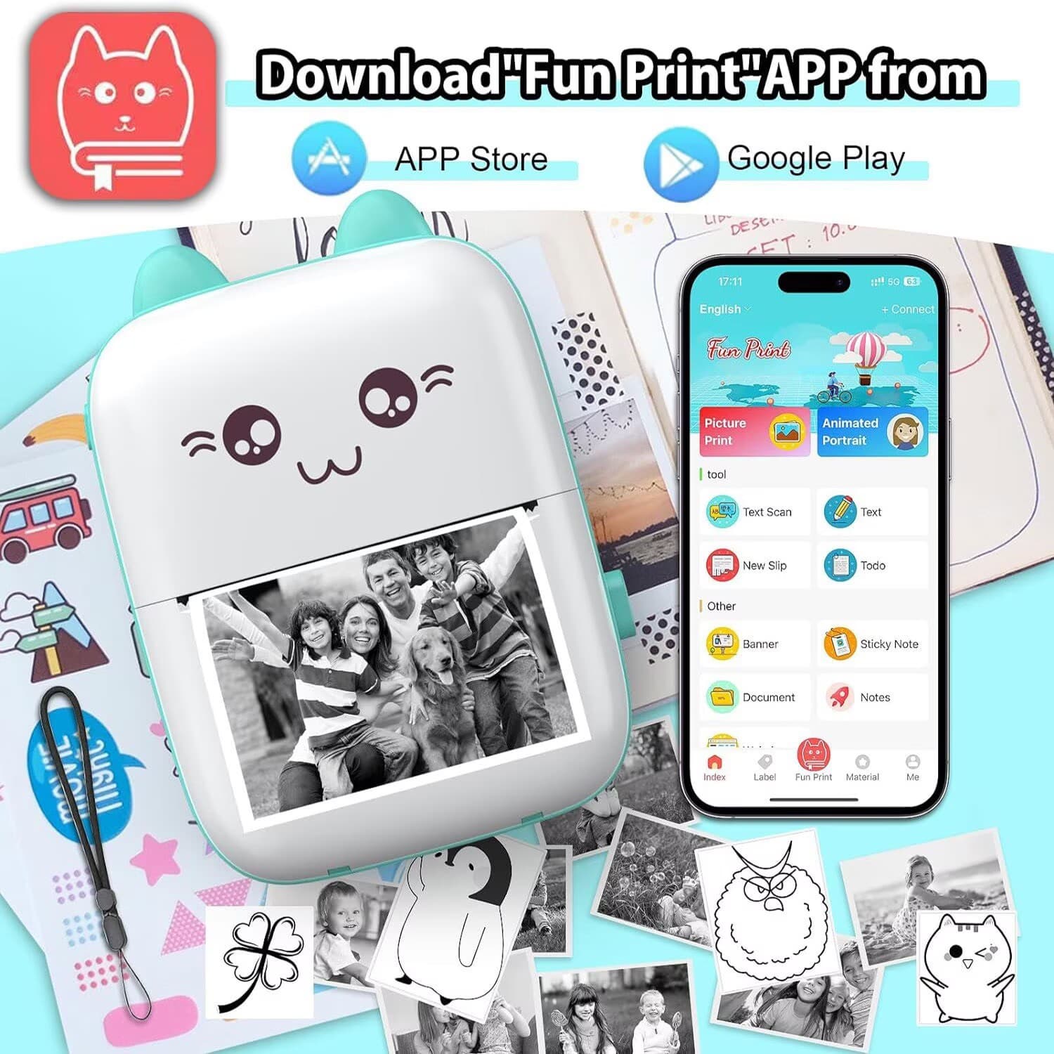 Cross-border C9 Mini Printer Small Portable Pocket Wrong Question Thermal Mobile Bluetooth Mini Printer