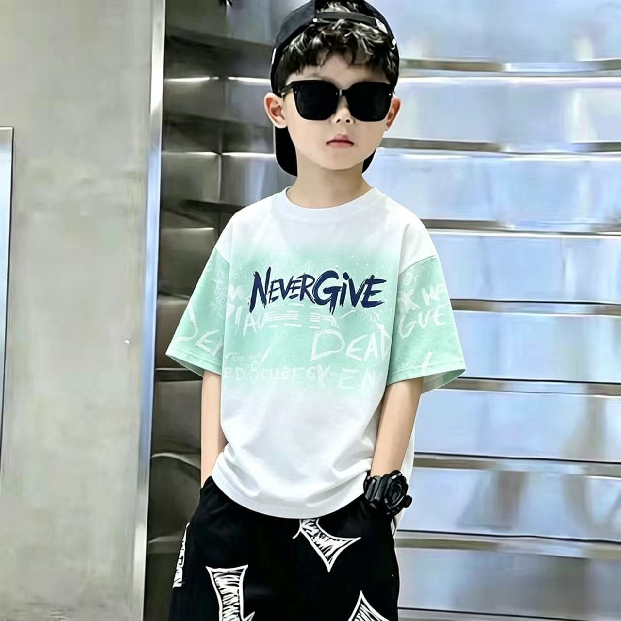 In Stock Boys' Short Sleeve T-Shirt Ice Silk Cool Half Sleeve Youth Big Kids Quick-Dry Slim Fit Top Kids T-Shirt Summer