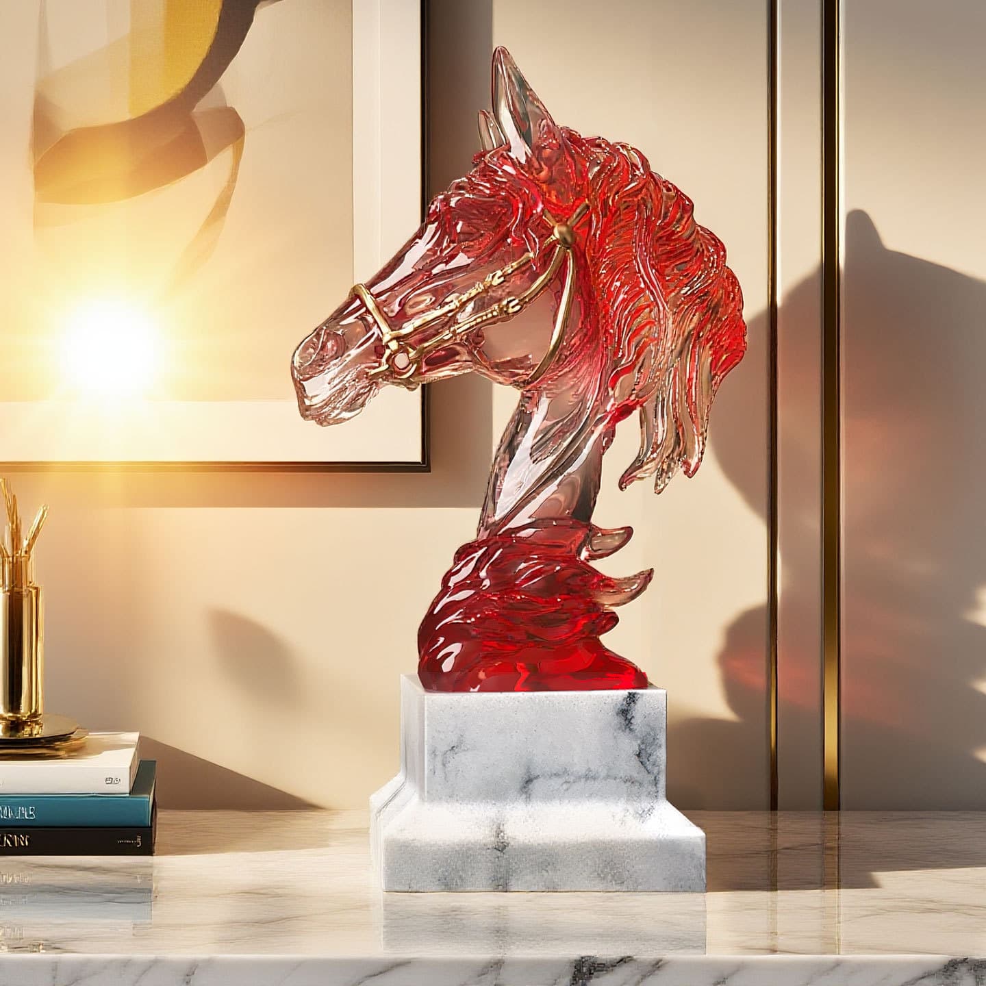 Decorative Ornament Display for Boss Office Living Room Study Sideboard TV Light Luxury Atmospheric Art