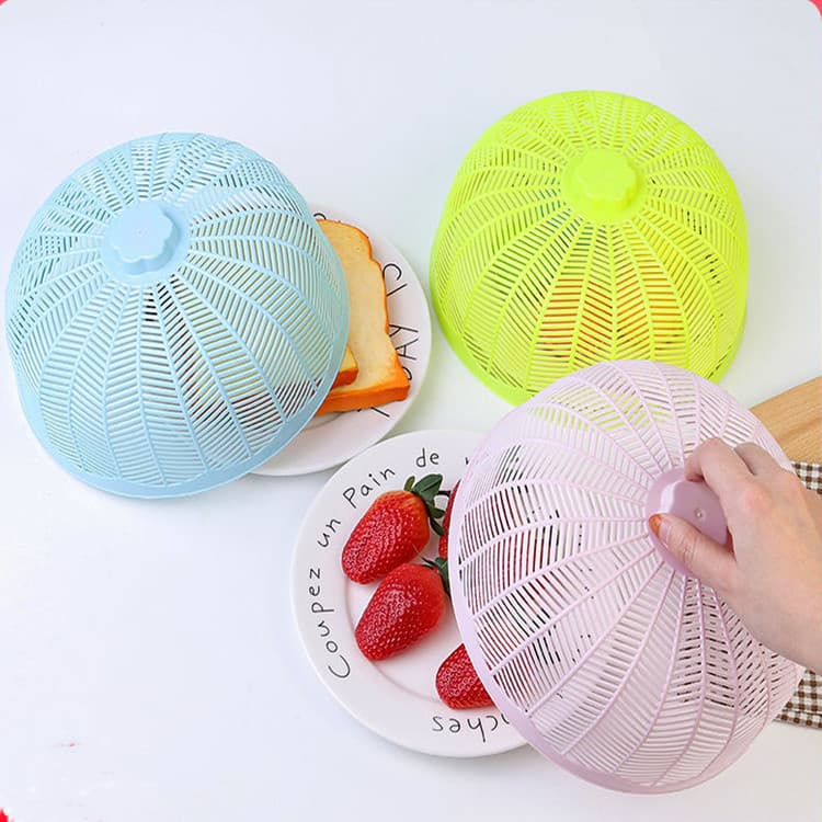 Vegetable cover, plastic round small dining table food cover, kitchen vegetable cover, rice cover, insect-proof, fly-proof, dust-proof rice cover, household