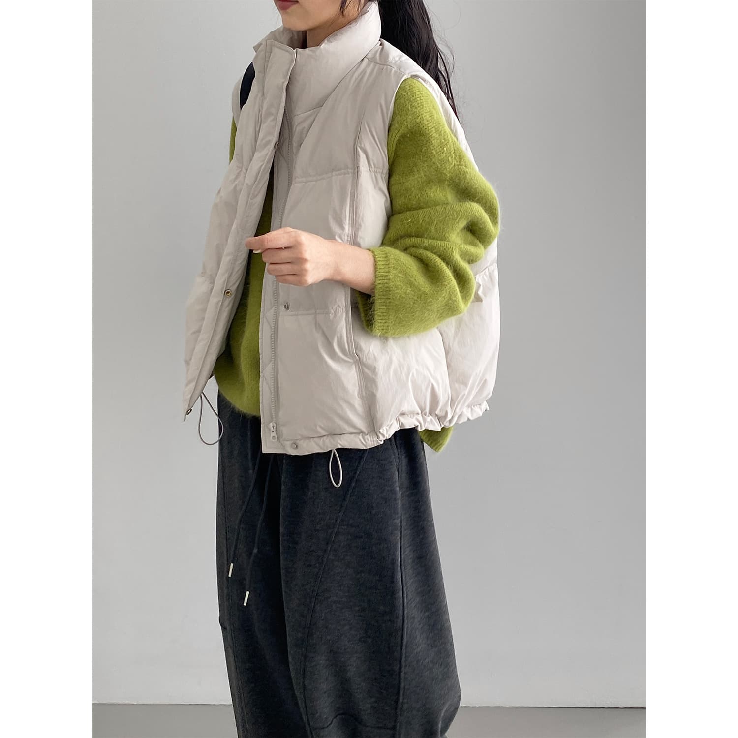 Then, Winter Little Warm Pack, Korean-style Casual Minimalist Down Vest for Women, New 90% White Duck Down Vest Coat 6159