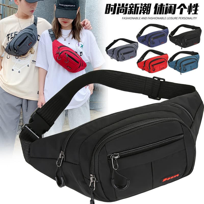 New stylish sports shoulder bag, Korean style running and fitness bag, crossbody bag, casual and fashionable mobile phone waist bag.