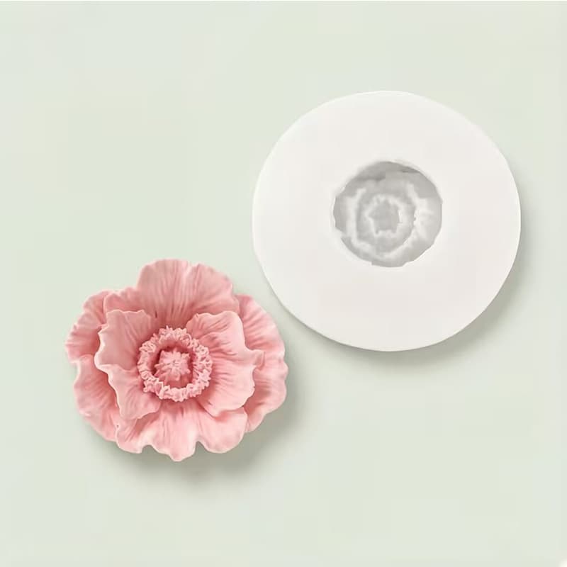 Poppy Flower 3D Silicone Mold for Aromatherapy Candles, Plaster Diffuser Stones, and Resin Casting