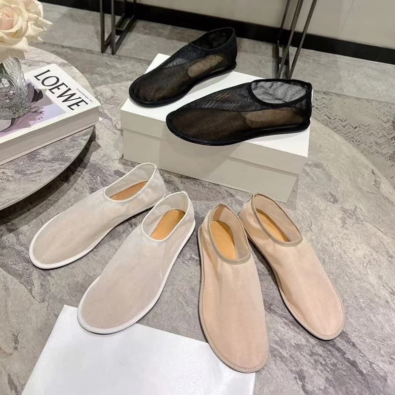 Semi-transparent Mesh Casual Comfort Flat Shoes for Women, Slip-on Breathable Hollow-out Fisherman Shoes, Fashionable Round Toe Granny Shoes