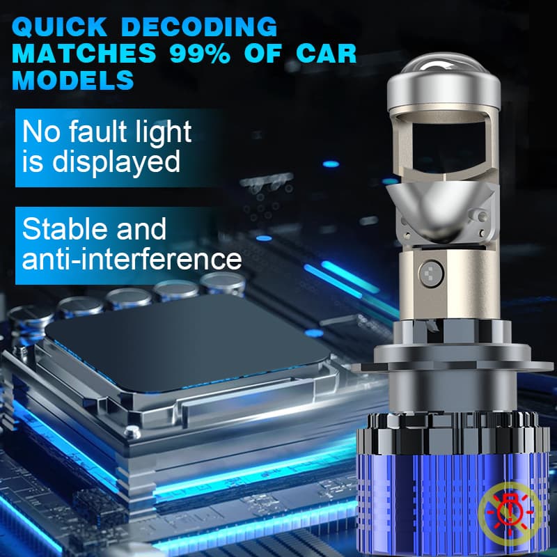 Dual-beam LED Projector Lens A8 Car Motorcycle H4 H7 H11 9005 9006 Aluminum Material for All Cars IP68 Waterproof 8000LM Output