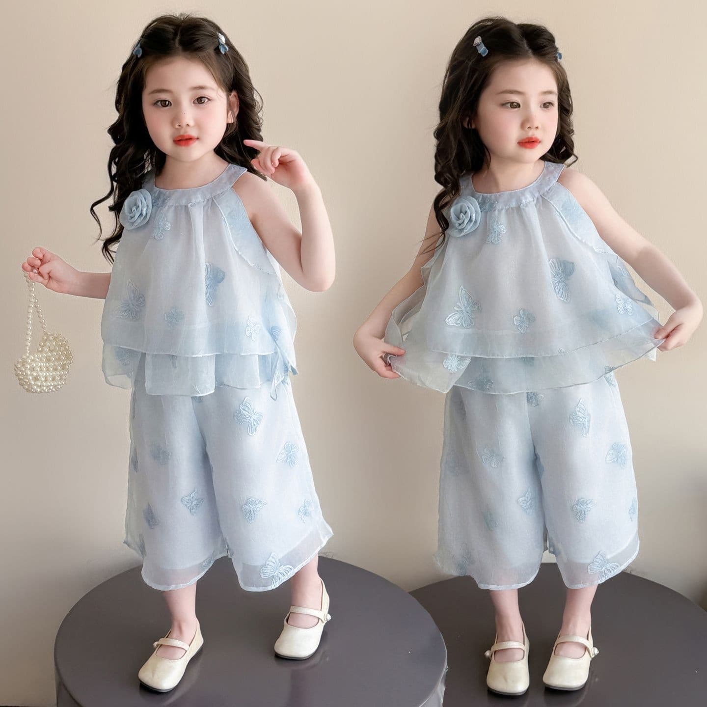 Girls' Summer New Arrival Trendy Baby Clothes Two-Piece Set Unique and Beautiful Outfit