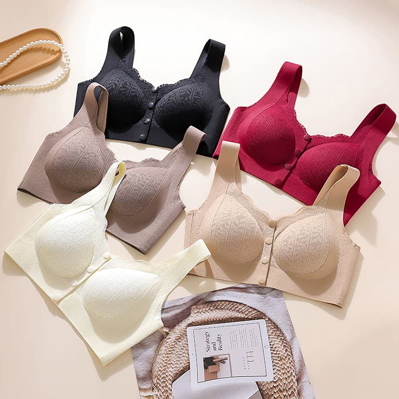 Front Closure Nursing Bra, Live Stream Drop Shipping, Foundation Liquid Lift Fixed Cup Breathable Plus Size Red Bra, Cross-Border Trade