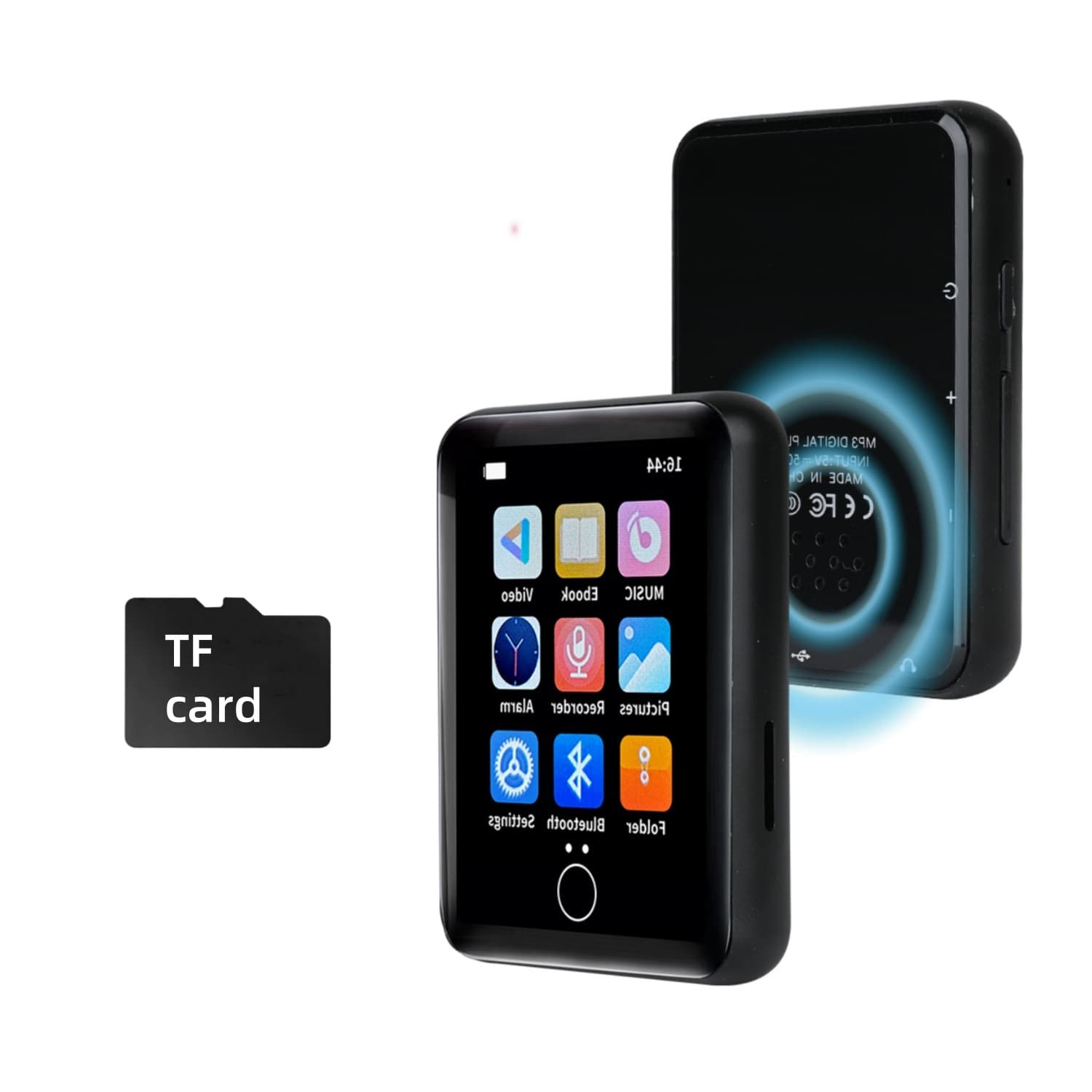 Metal Bluetooth Touchscreen MP3 Player MP4 Music Portable Audio Novel Reader External Output MP5 with Type-C Color Screen TF Card Support