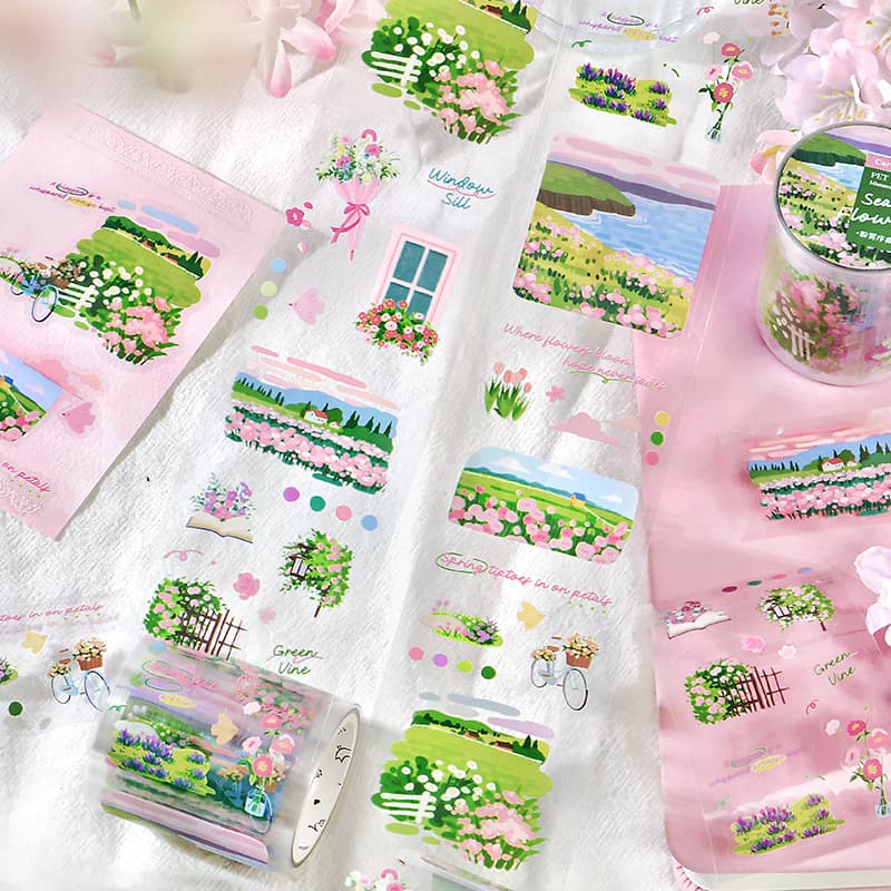 Letter Lover Die-Cut Pet Tape - Only Flowers Know Series - Artistic Floral Scenery DIY Journal Material Stickers