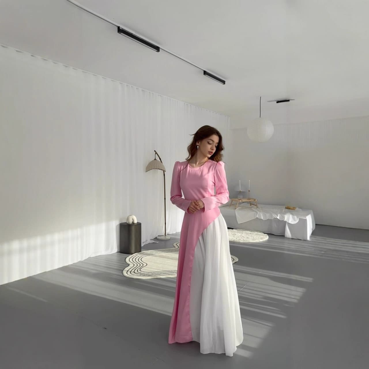 Cross-border European and American foreign trade women's clothing 2025 new autumn fashion splicing temperament slim waist slim dress evening dress