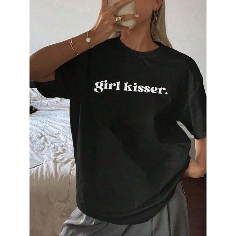 European size cotton Lesbian Girl Kisser T-Shirt, Pride LGBTQ Sweatshirt,
