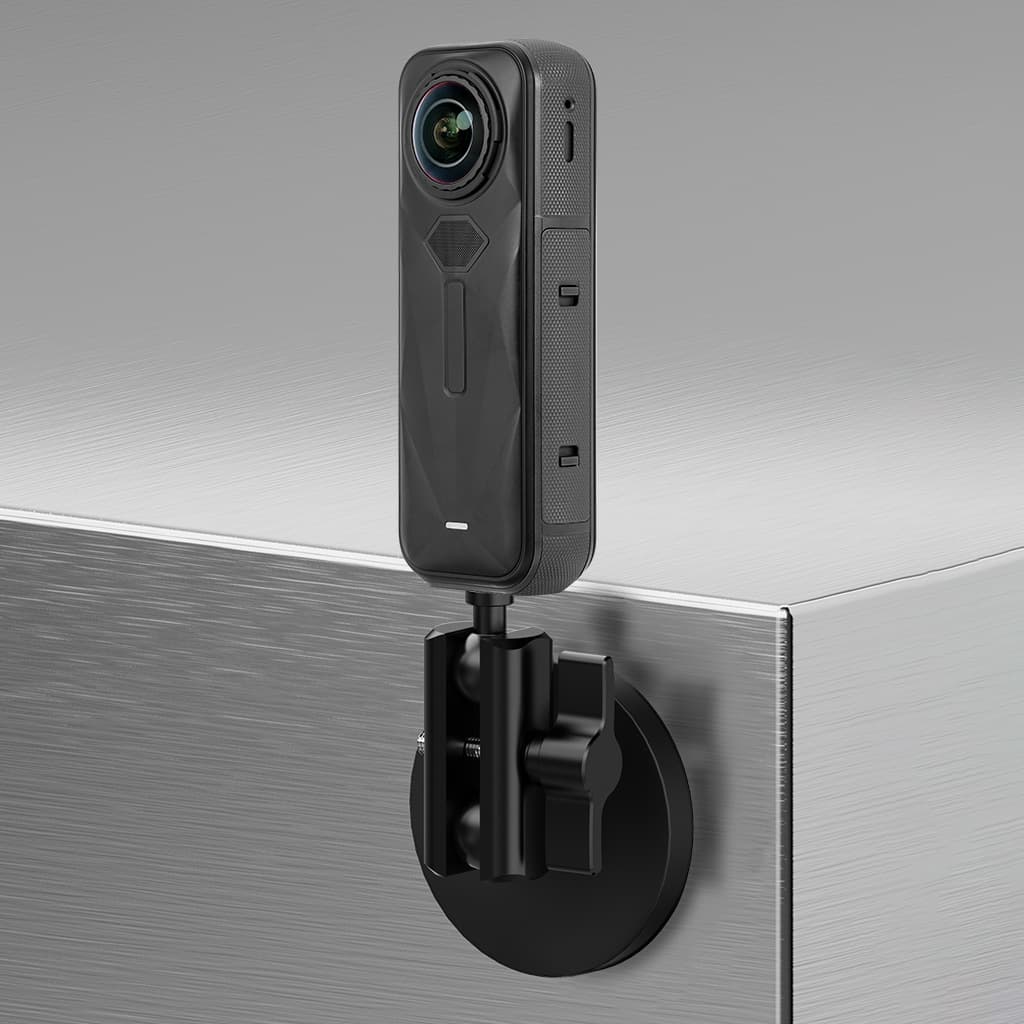 Feichao Compatible GoPro13 Snail Mount Magnetic Base with Universal Adjustment for Car, Strong Rubber-Coated Magnetic Mount