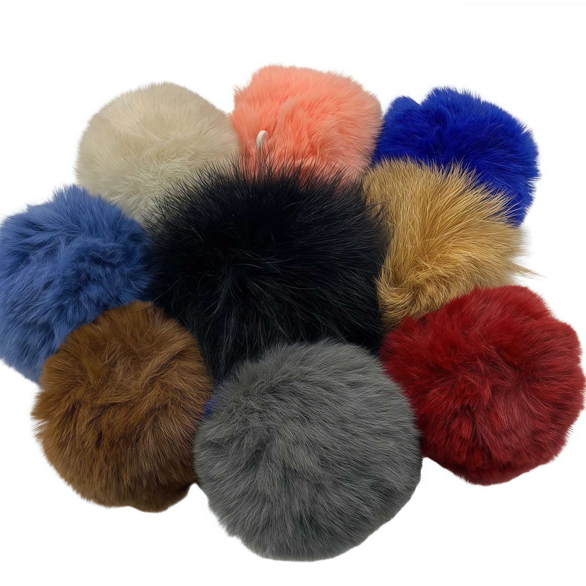 Furry Bag Charm Keychain Accessory for Bags, Handbags, Shoes, and Boots Hardware Metal Accessories Wholesale Retail Cross-Border