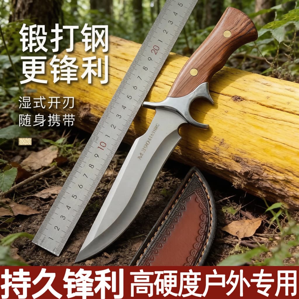 Mongolian Hand-Held Meat Knife Stainless Steel Outdoor Camping BBQ Knife Sharp Multi-Purpose Hand-Held Meat Knife Yangjiang