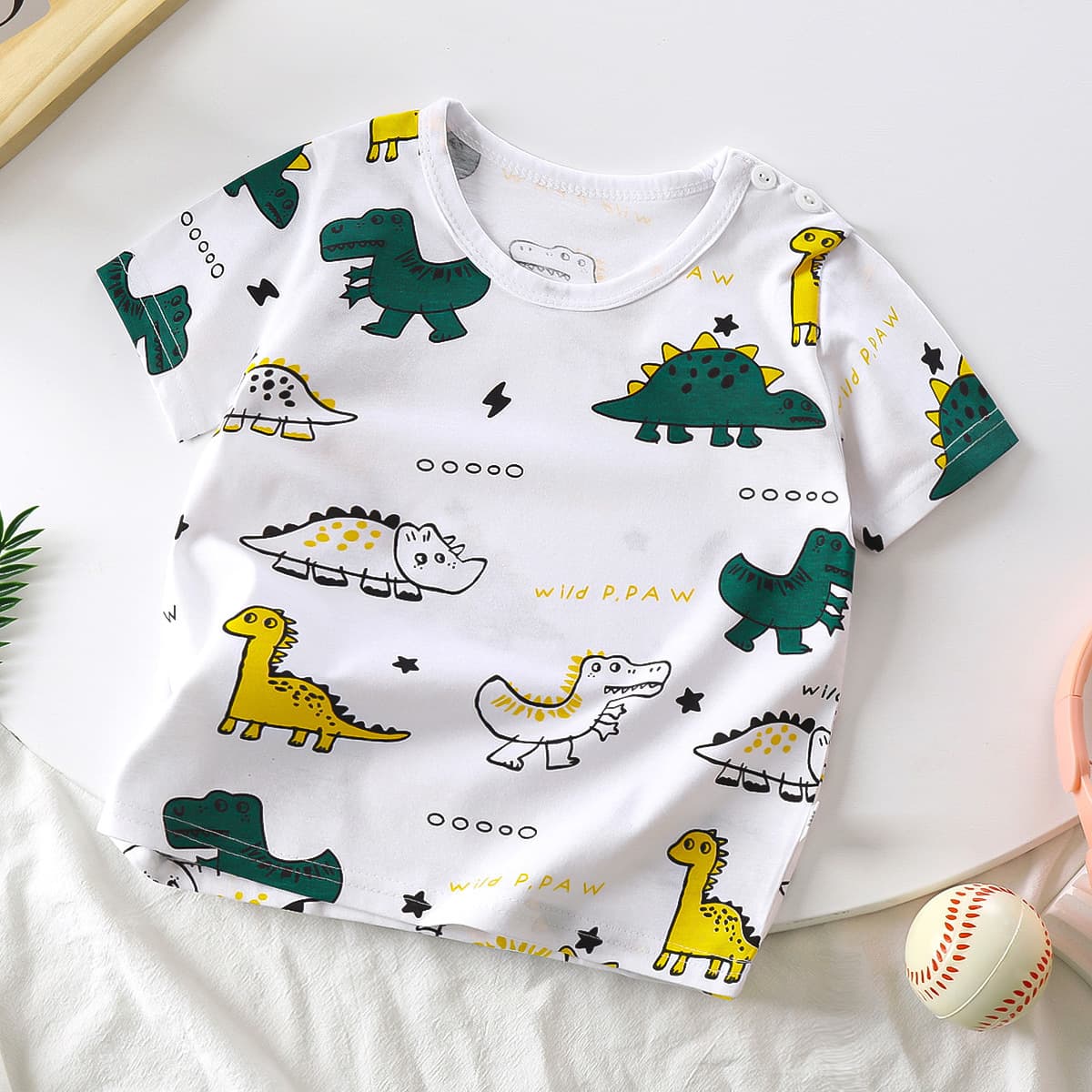 Kids Short Sleeve T-Shirt Pure Cotton Summer New 2026 Cartoon Baby Boy Clothes Korean Style Toddler Girl Top Children's Wear