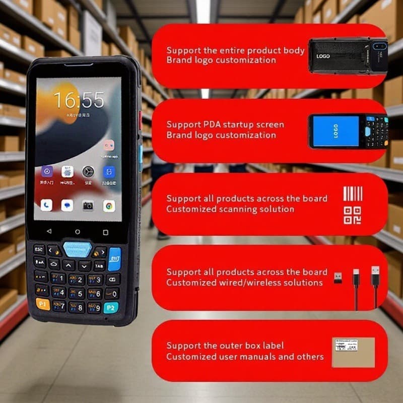 Smart Three-Proof Industrial Handheld Terminal PDA, Integrated Scanner for In/Out Inventory, 1D/2D Code Data Collector