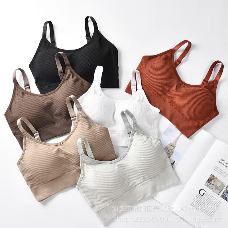 Bear Beautiful Back Wrap Chest Seamless Underwear Girls' Gather Anti-Slip Tube Top Strap Non-Wireless Sports Bra Vest