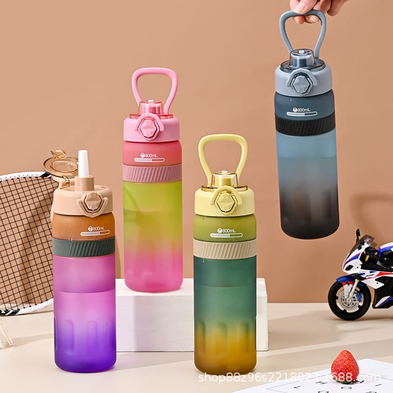 2026 new cross-border 800ML frosted high-end pop-up double drinking cup men's outdoor portable kettle space cup