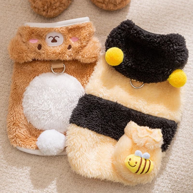 2026 New Cross-border Drop Shipping Pet Winter Coat for Small to Medium Dogs Cute Bee Design