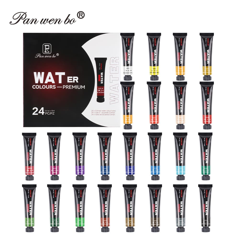 12ml Acrylic Paint Set for Art Students, 24 Colors Watercolor Painting Kit, Squeeze Tube DIY Graffiti Drawing Supplies Wholesale