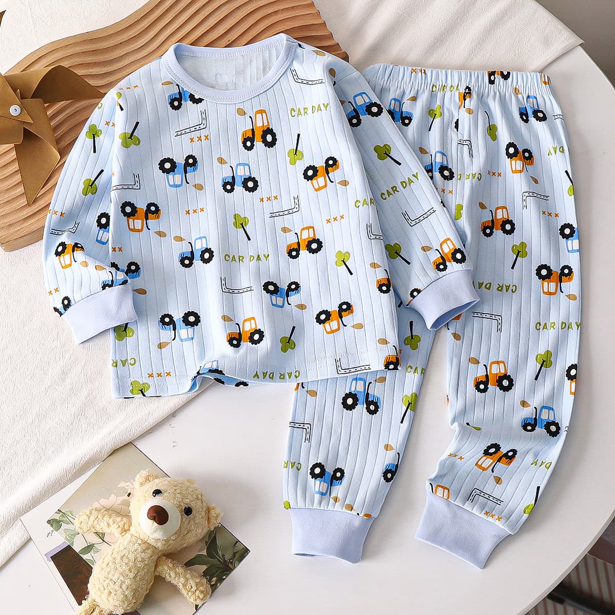 Children's Underwear Set Pure Cotton Autumn New Style Baby Boys' Loungewear Girls' Pajamas Autumn Clothes and Pants Kids' Clothing