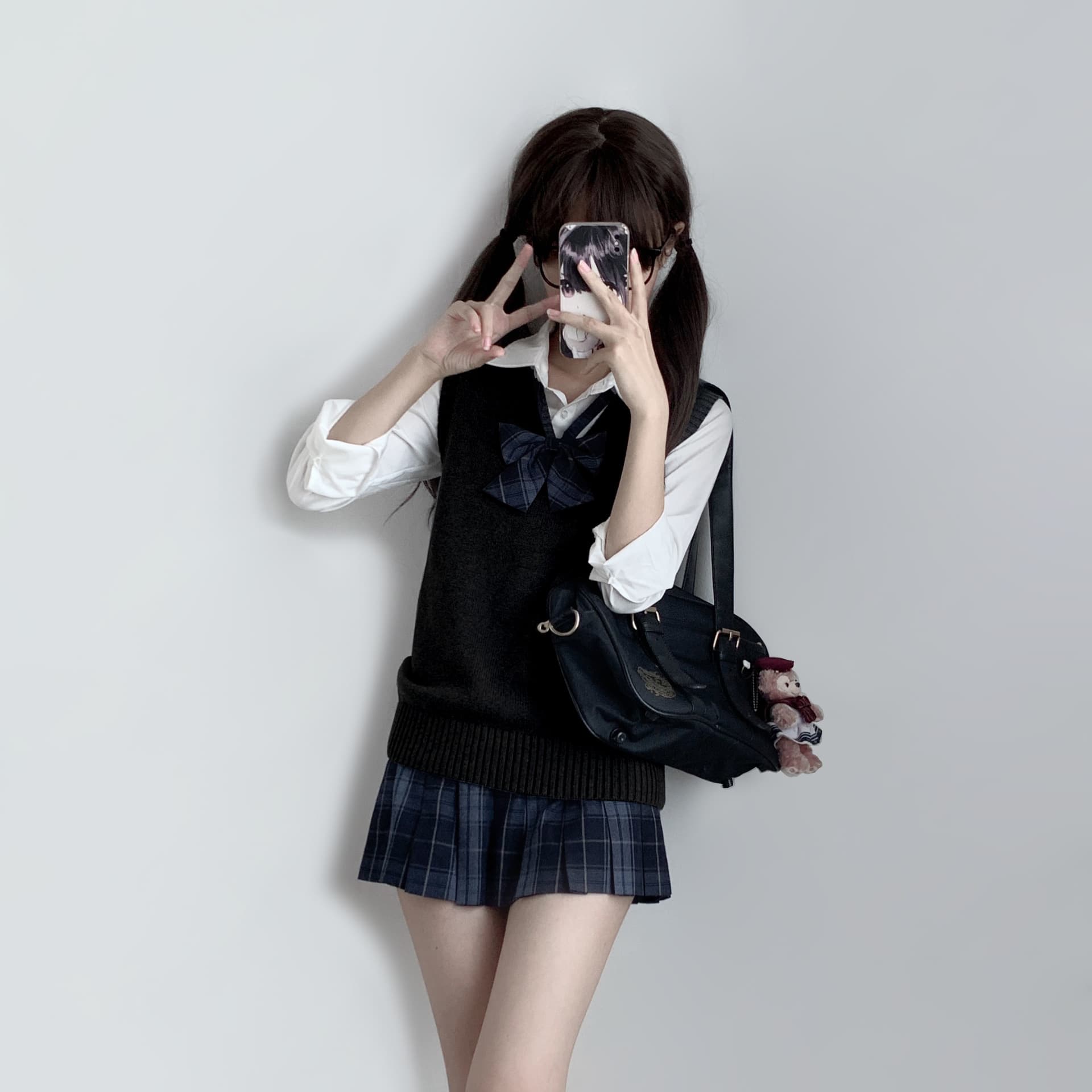 Original JK Basic Solid Color Vest Sweater, Japanese Uniform School Style Versatile Pure Cotton Knitwear, Autumn/Winter