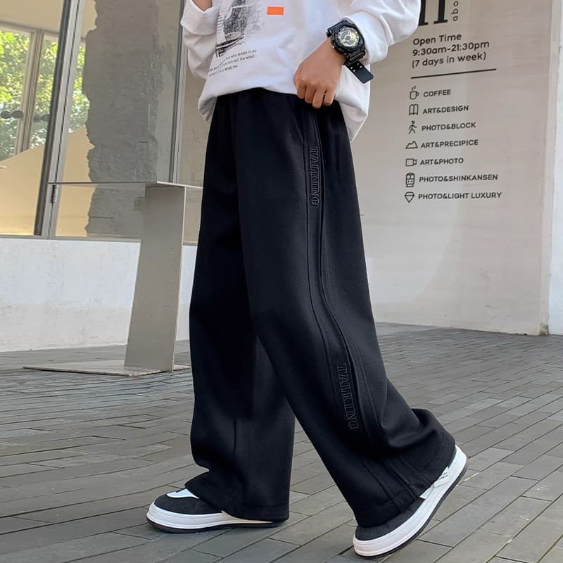 Boys' Integrated Fleece-Lined Pants Autumn Winter Children's Sweatpants 2025 New Middle and Older Kids Winter Loose Pants for Boys