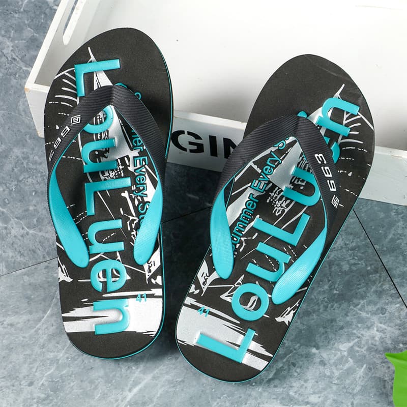 Lulu'an Summer Men's Flip Flops, Outdoor Thick-Soled Slippers, Casual Sandals for Outdoor Wear, Durable and Long-Lasting