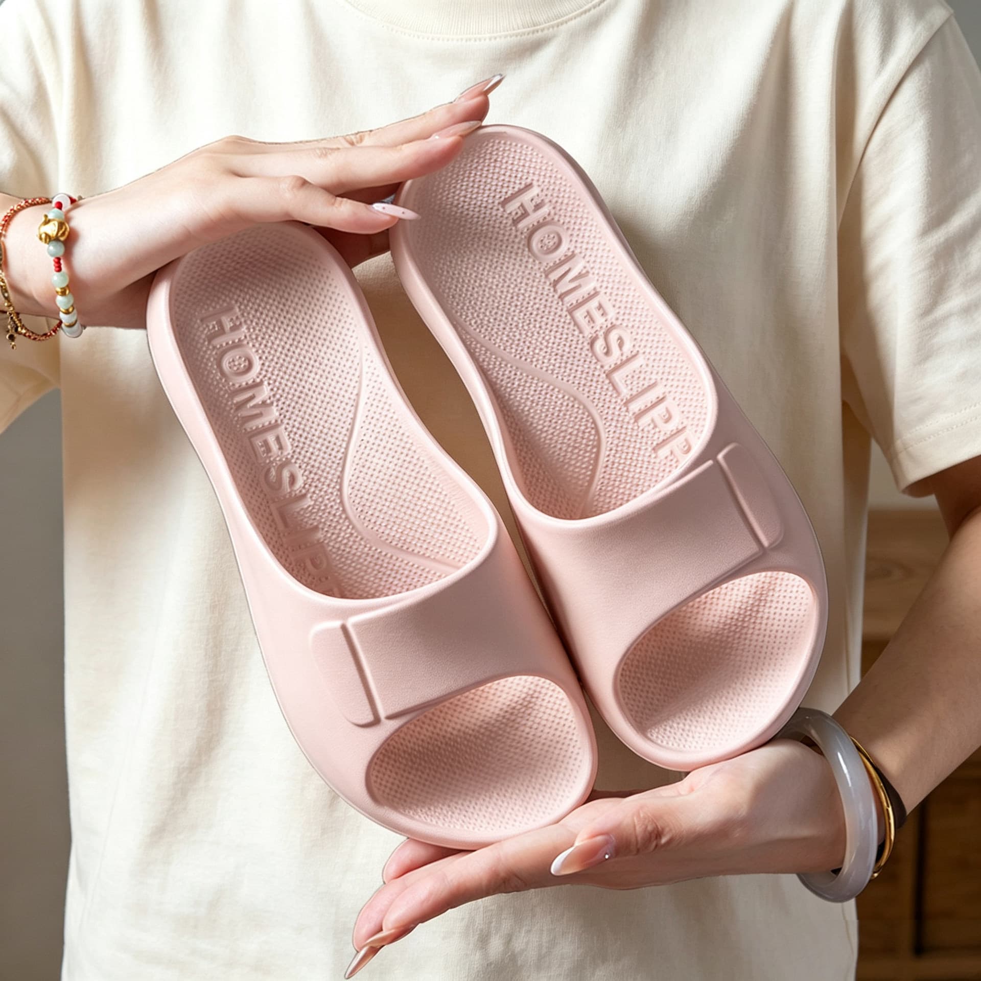 New Hourglass Home Slippers for Women Summer EVA Cloud-Like Slippers Anti-Slip Non-Odor Soft Sole Slippers for Women
