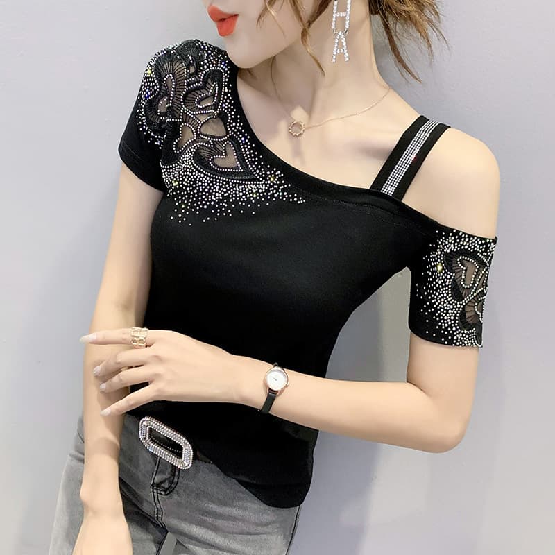 Southeast Asia Wish 2023 Summer New Original Design Sexy Fashion Open Back Top Women's T-Shirt Short Sleeve